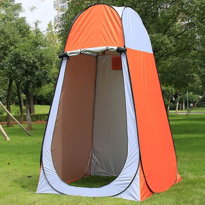Clothes Changing Bathing Tent with Window Single 190x120x120cm (Orange)