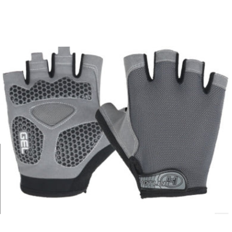 Cycling Shock Absorbing Anti-Slip Gloves Fitness Weight Lifting Training Half-finger Gloves, Size:L(Grey)