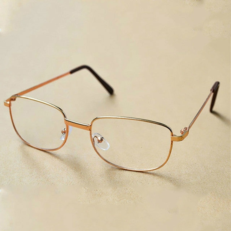 Full Metal Frame Resin Lenses Presbyopic Glasses Reading Glasses +2.00D(Gold)