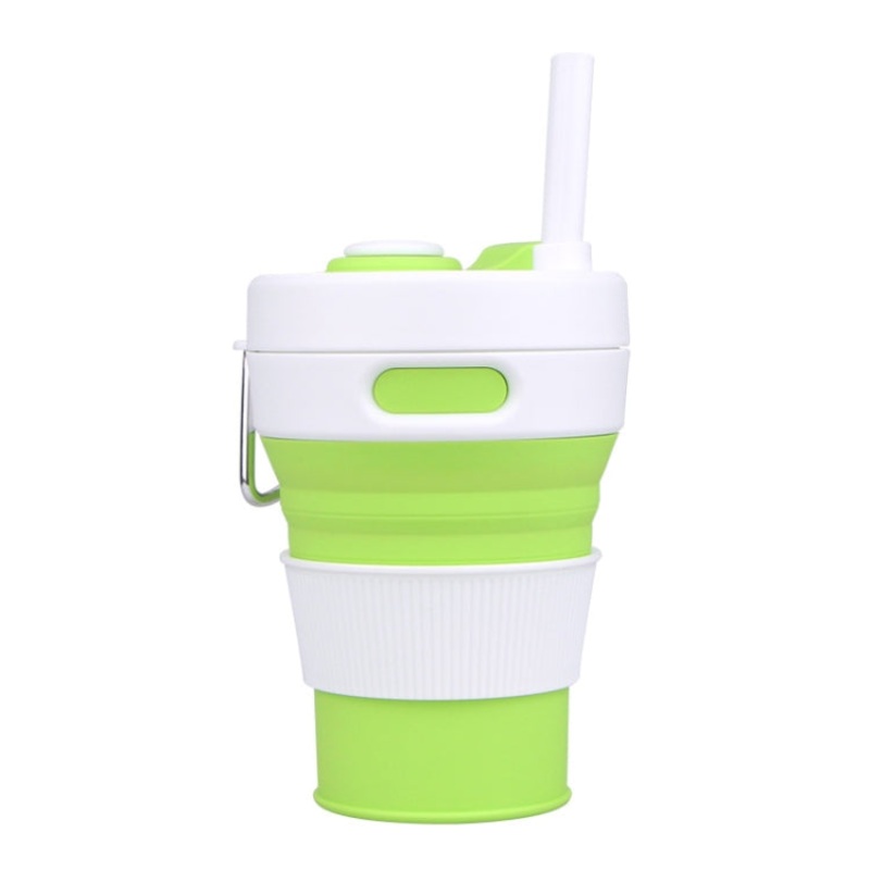 Portable Telescopic Silicone Coffee Cup Multi-function Travel (Green)