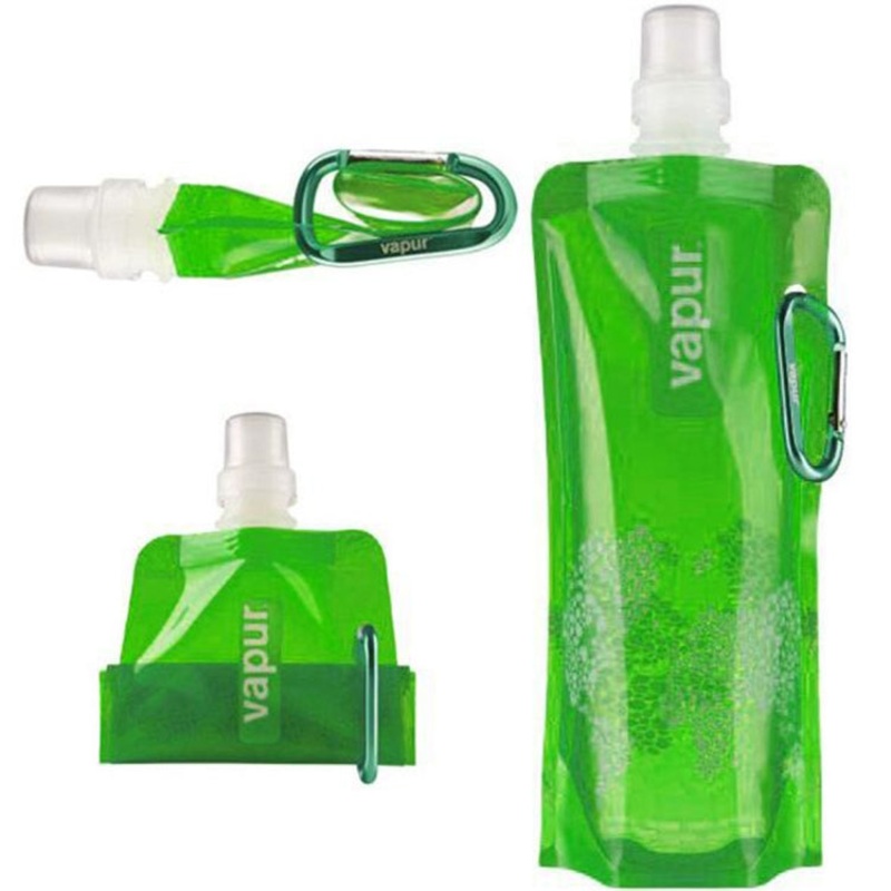 Portable Ultralight Foldable Silicone Water Bag Outdoor Sports Hiking Camping Soft Flask Waterproof Bag(Green) 0.5L