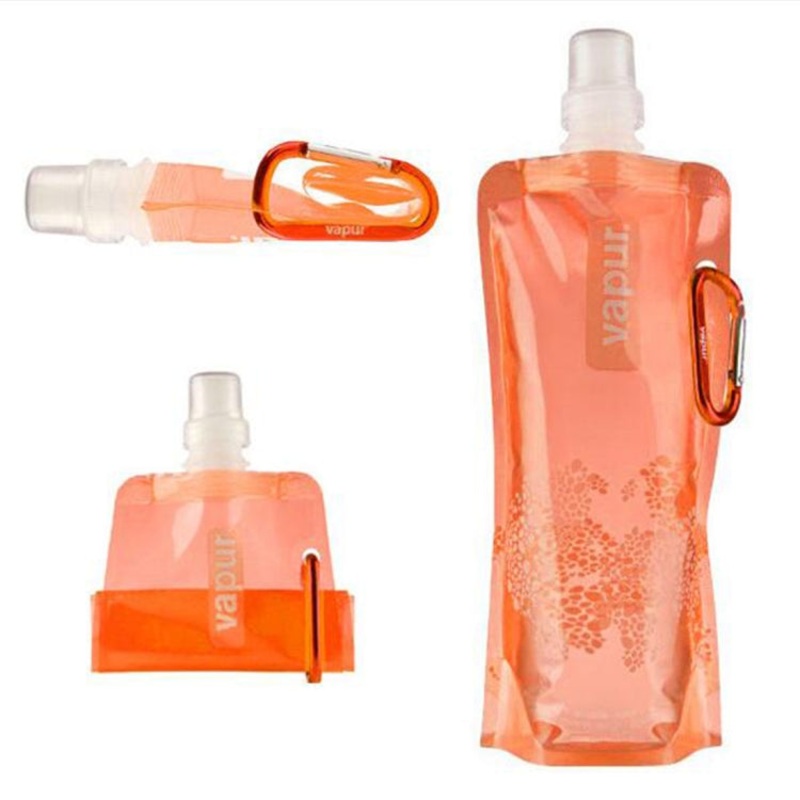 Portable Ultralight Foldable Silicone Water Bag Outdoor Sports Hiking Camping Soft Flask Waterproof Bag Yellow (0.5L)