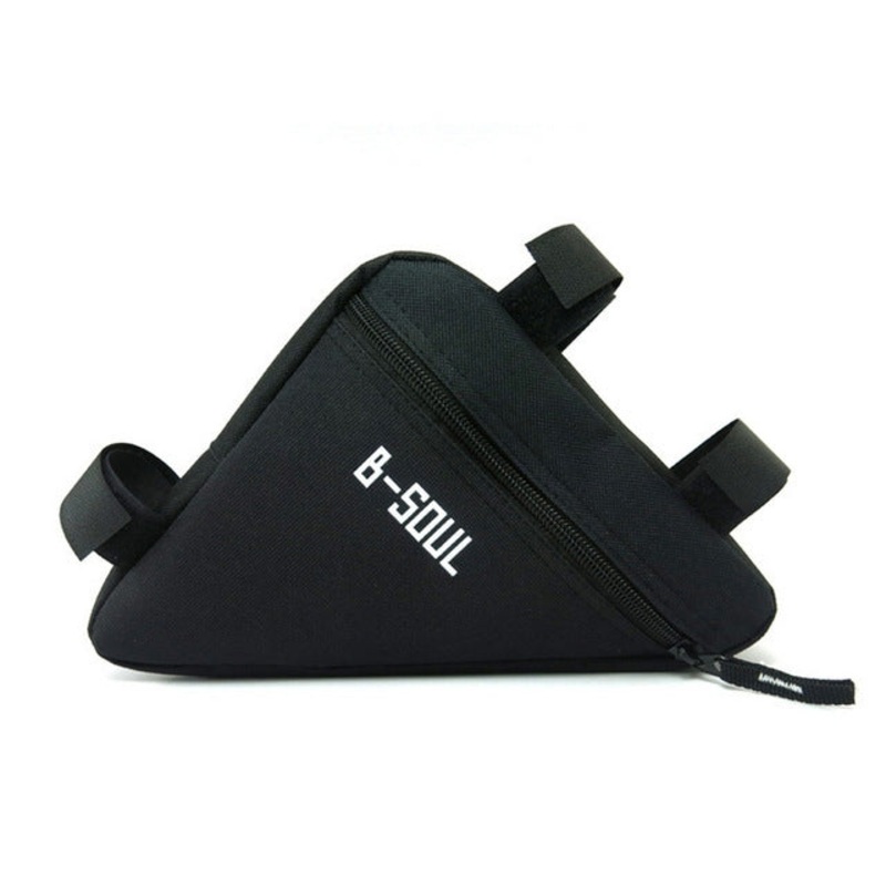 Triangle Bike Bag Front Tube Frame Cycling Bicycle Waterproof MTB Road Holder Saddle (Black)