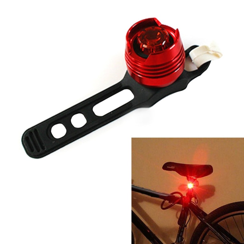Aluminum Bicycle Cycling Front Rear Tail Helmet LED Flash Lights Safety Warning Lamp Waterproof (Red Light)