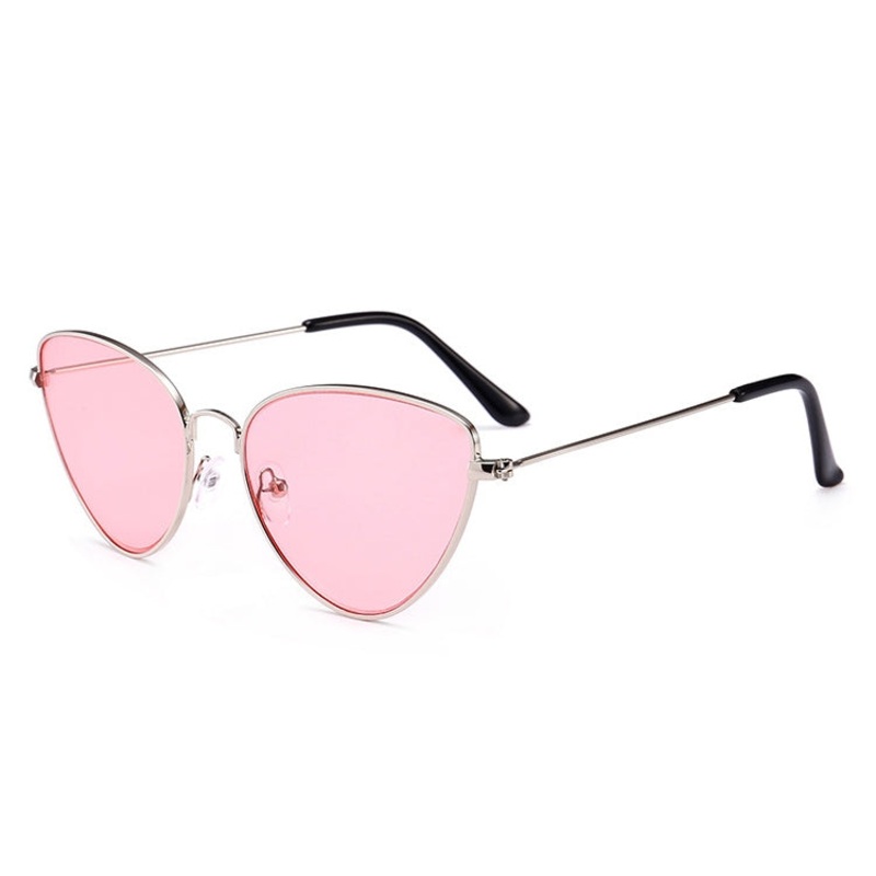 Cat Eye Sunglasses Current Trigonal Light coloured Lens Sunglasses(Pink)