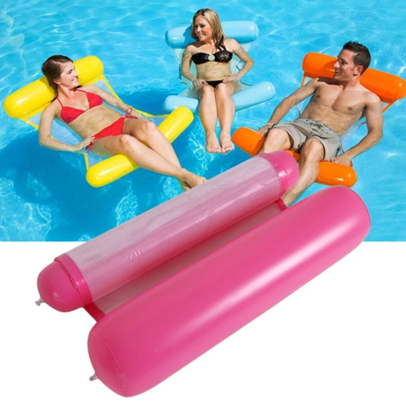Foldable Double-purpose Backrest Float Hammock with Net, Size: 130x73cm (Pink)