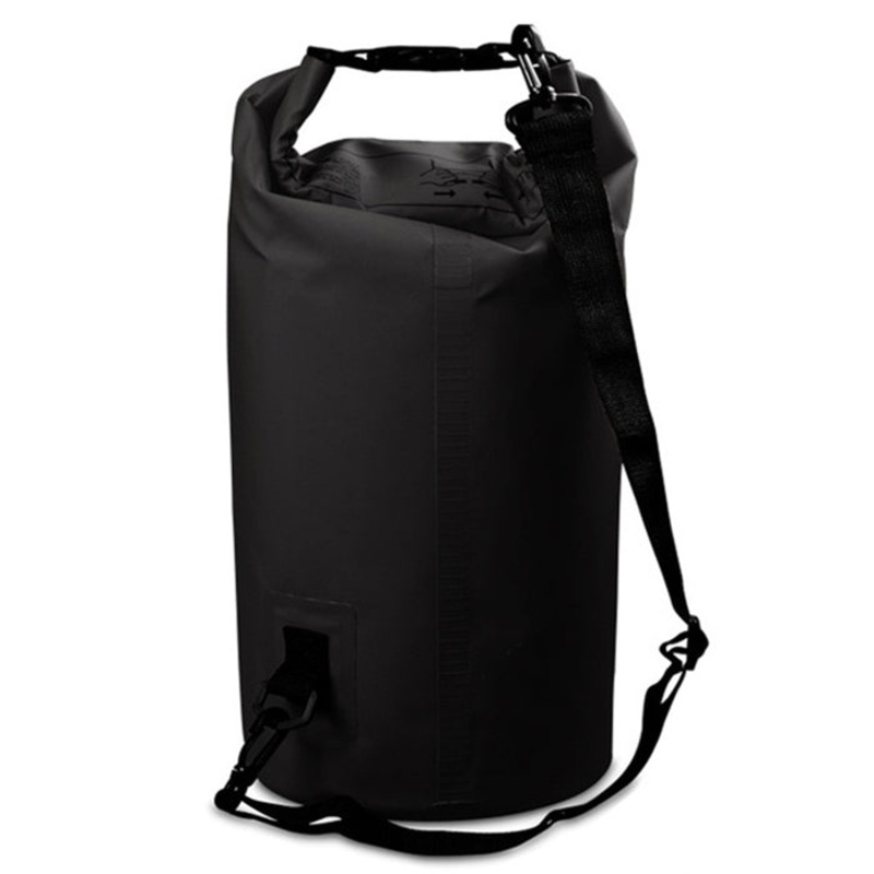 Waterproof Single Shoulder Bag Dry Sack PVC Barrel Bag Capacity 3L (Black)