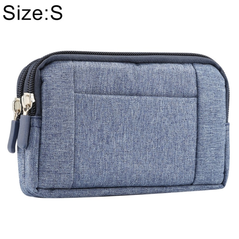 Sports Denim Universal Phone Bag Waist Bag for Smartphones 5.2 inch or below Size: S (Blue)