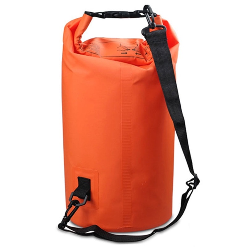 Waterproof Single Shoulder Bag Dry Sack PVC Barrel Bag - Capacity: 10L (Orange)