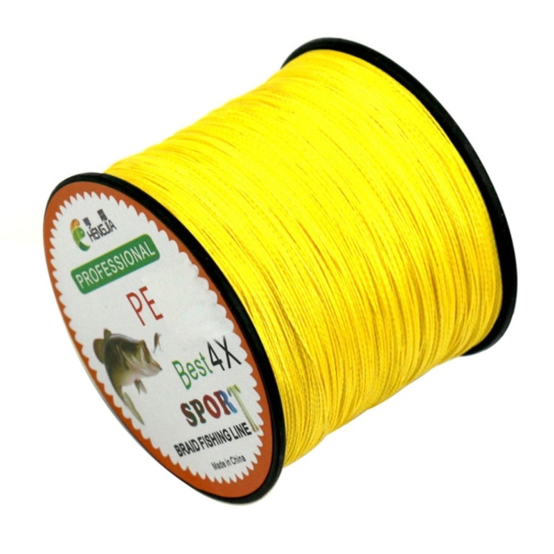 HENGJIA 2.5# 0.26mm 30LB 13.6kg Tension 500m Extra Strong 4 Shares Braid PE Fishing Line Kite Line(Yellow)