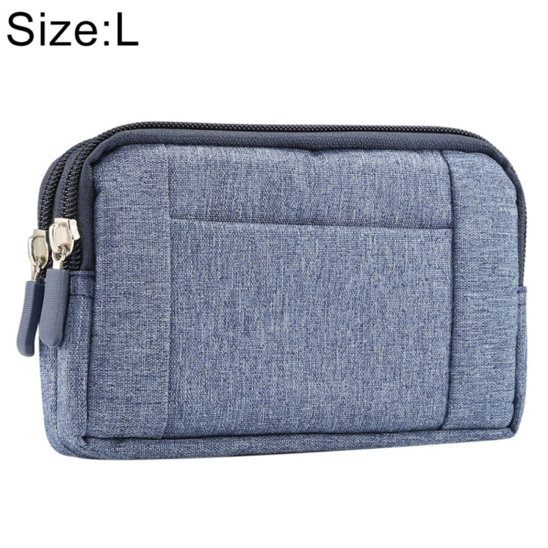 Sports Denim Universal Phone Waist Bag for 5.5-6.3 inch Smartphones (Blue, L)