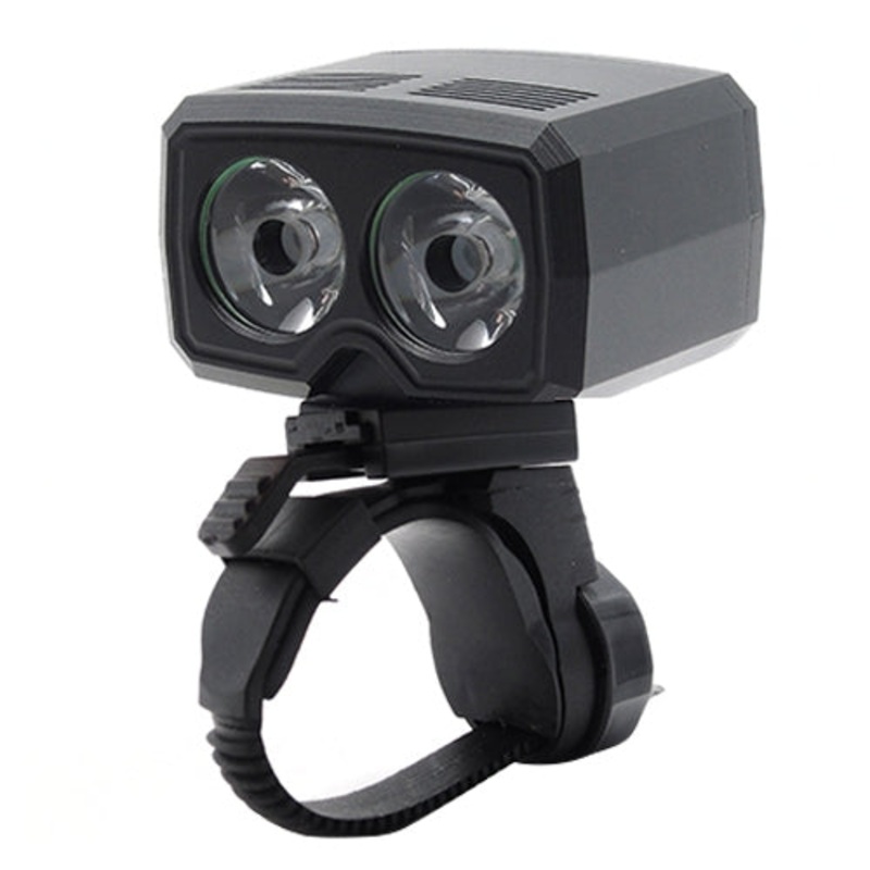 USB Charging LED Bike Headlight Front Lamp with 5 Modes (Black)