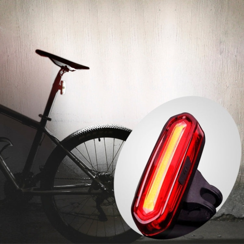 USB Rechargeable Single Color LED Bike Taillight (White)