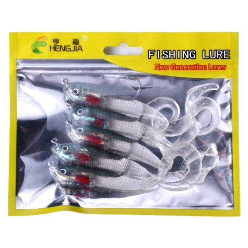 HENGJIA SO050-4 5 PCS 11cm/16g Luya Fishing Lure Fishing Gear Sea Bass Soft Fish with Hook