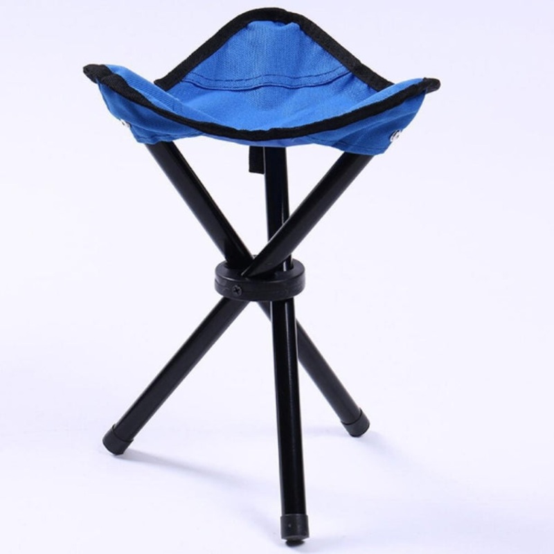 Hiking Outdoor Camping Fishing Folding Stool Portable Triangle Chair Maximum Load 100KG (Blue)