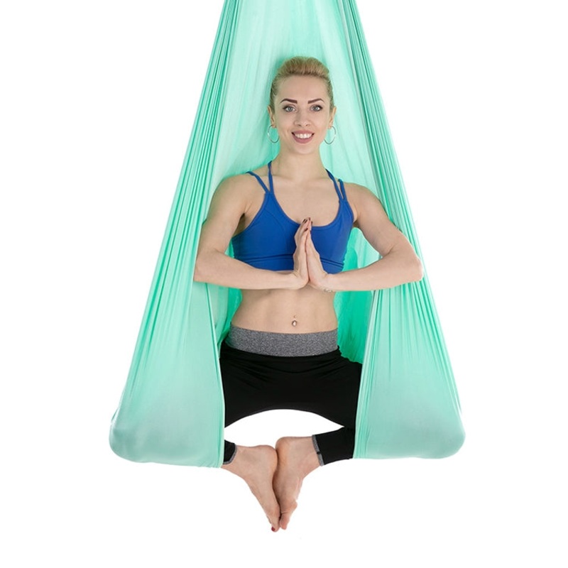 Household Handstand Elastic Stretching Rope Aerial Yoga Hammock Set (Green)