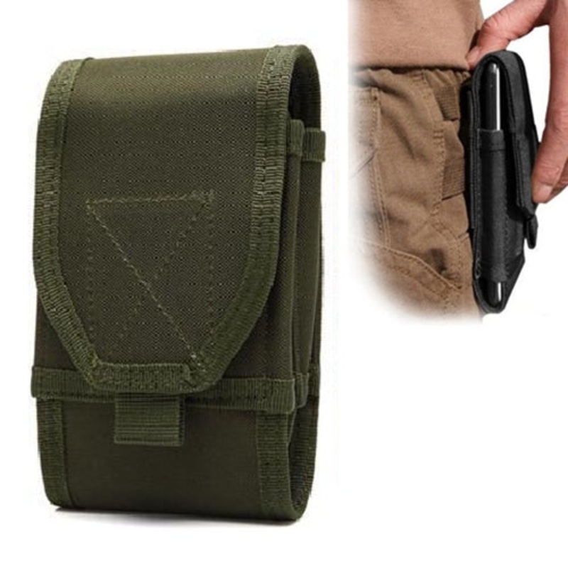Stylish Multifunctional Outdoor Waist Bag Phone Camera Protective Case Card Pocket Wallet (Army Green)