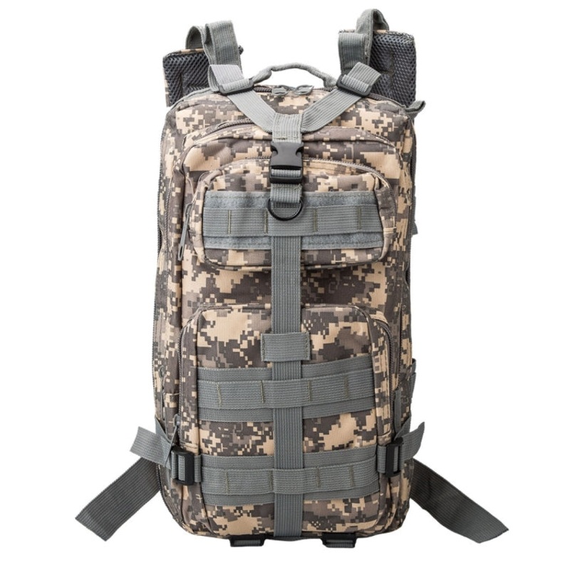 Camouflage Style Men Oxford Cloth Backpack Shoulders Bag Outdoors Hiking Camping Travelling Bag with MOLLE & Shoulder Pad (43 x 26 x 23 cm)