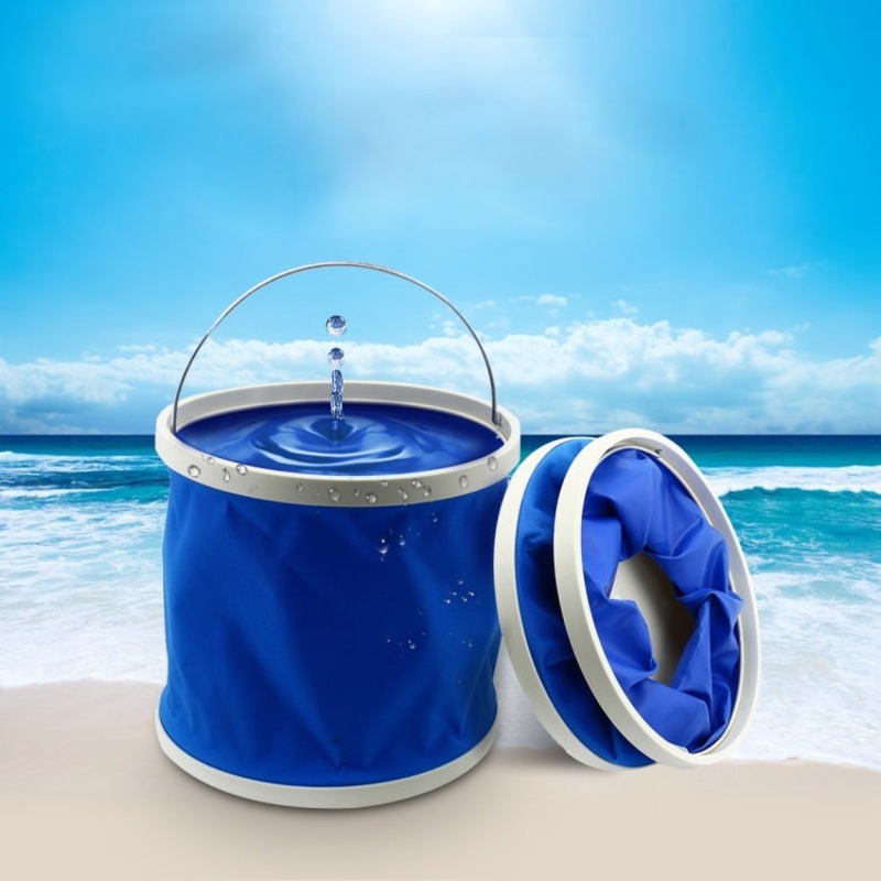 Foldable Water Bucket for Camping/Car Washing/Fishing/Hiking/Beach (Random Color)