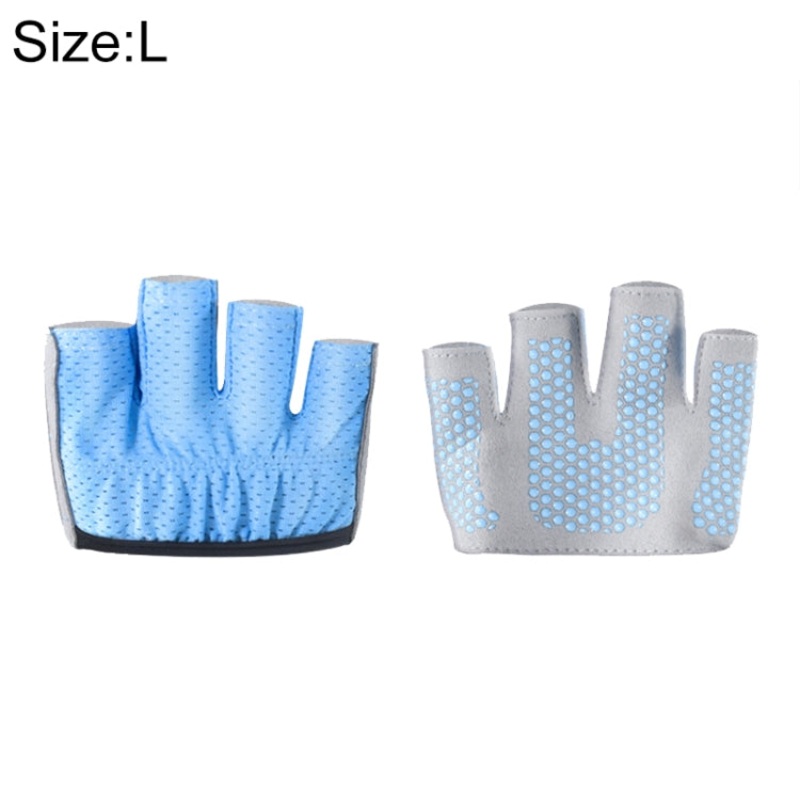 Half Finger Anti-Skid Yoga Gym Palm Protector, Size: L (Blue)