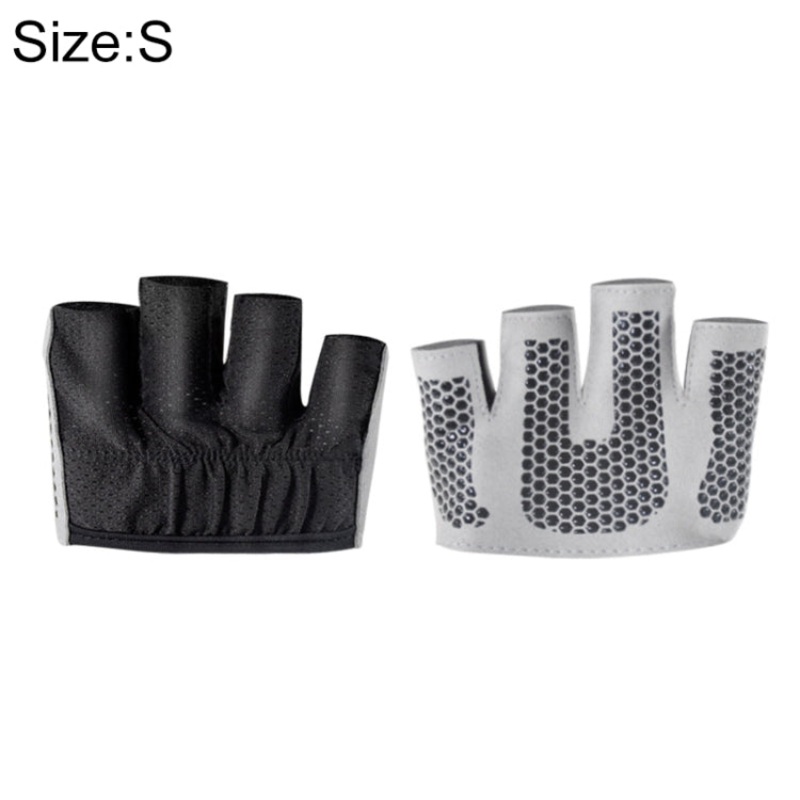 Half Finger Yoga Gloves Anti-skid Sports Gym Palm Protect*er Size S (Black)