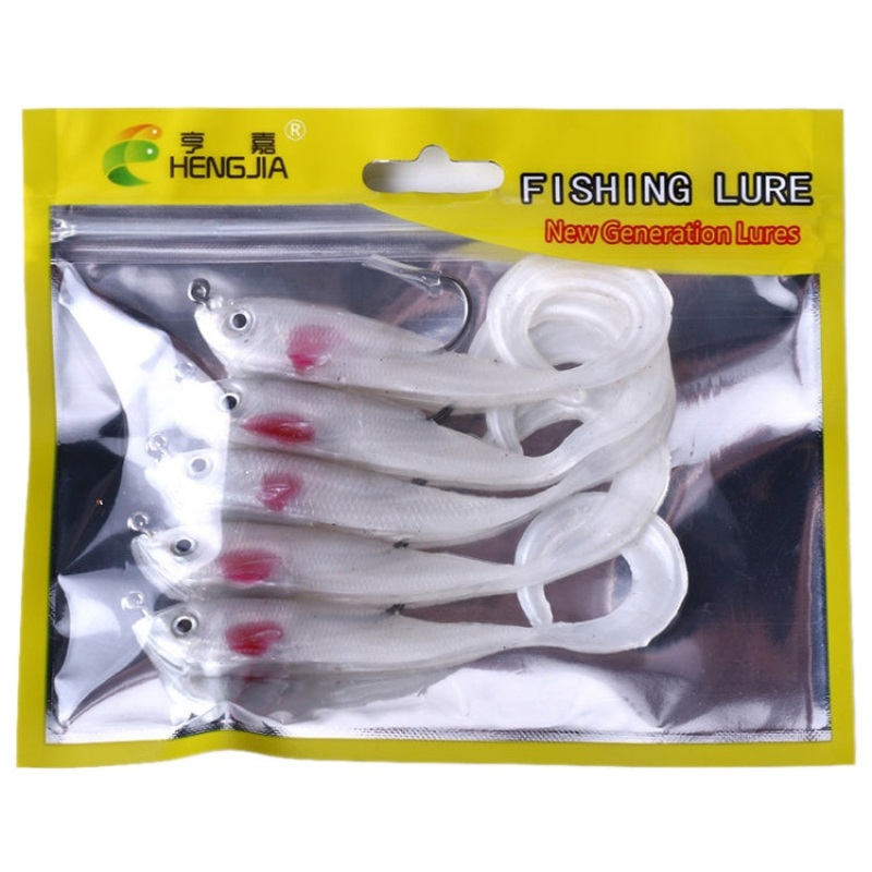 HENGJIA SO050-2 5 PCS 11cm/16g Luya Fishing Lure Fishing Gear Sea Bass Soft Fish with Hook