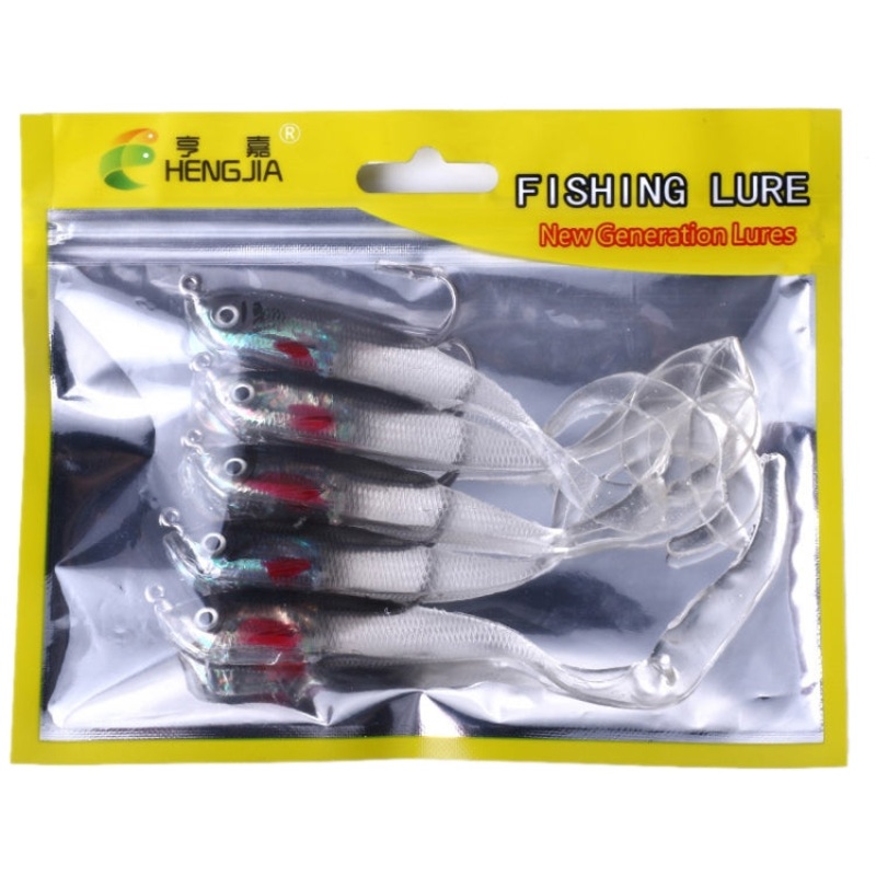 HENGJIA SO050-5 5 PCS 11cm/16g Luya Fishing Lure Fishing Gear Sea Bass Soft Fish with Hook
