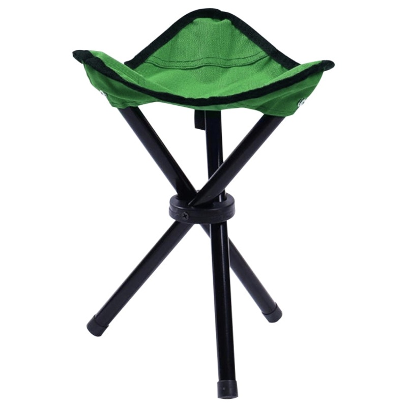 Hiking Outdoor Camping Fishing Folding Stool Portable Triangle Chair 100KG Load (Green)