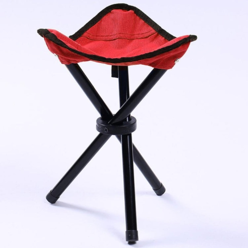 Hiking Outdoor Camping Fishing Folding Stool Portable Triangle Chair Maximum Load 100KG (Red)