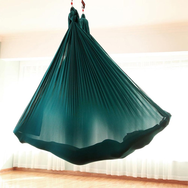 Household Handstand Elastic Stretching Rope Aerial Yoga Hammock Set (Dark Green)