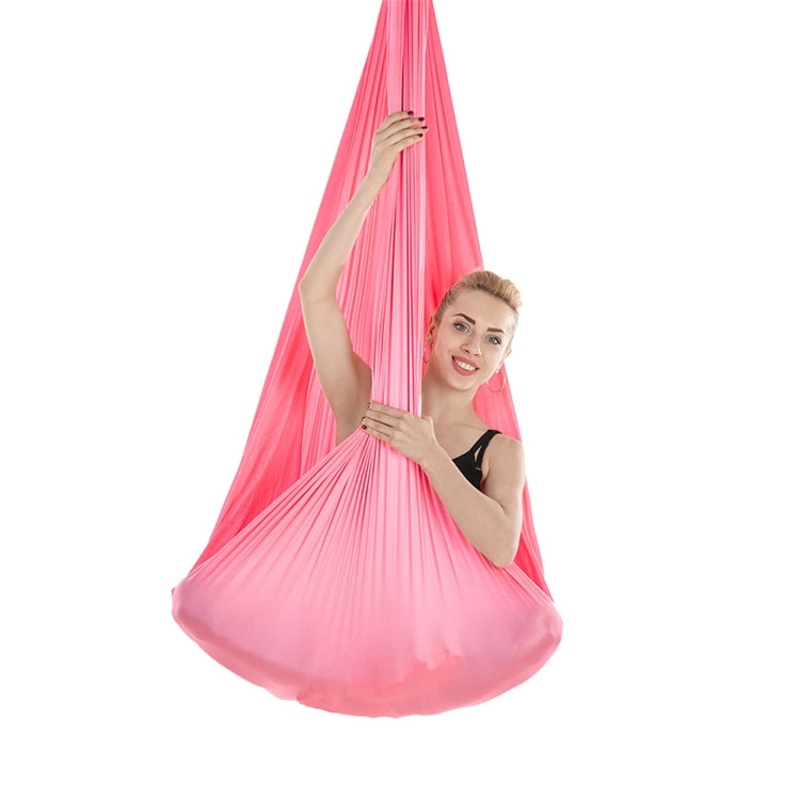 Household Handstand Elastic Stretching Rope Aerial Yoga Hammock Set (Pink)