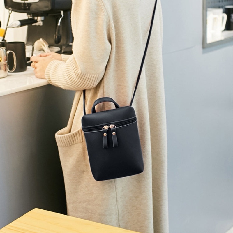 Ladies Simple Casual Shoulder Messenger Bag Small Change Mobile Phone Crossbody Bucket Bag For (Women)