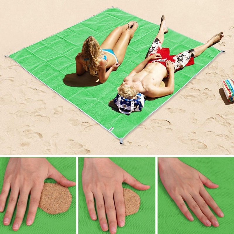 Sand Free lightweight Foldable Outdoor Picnic Camping Beach Mat 2x2m (Green)