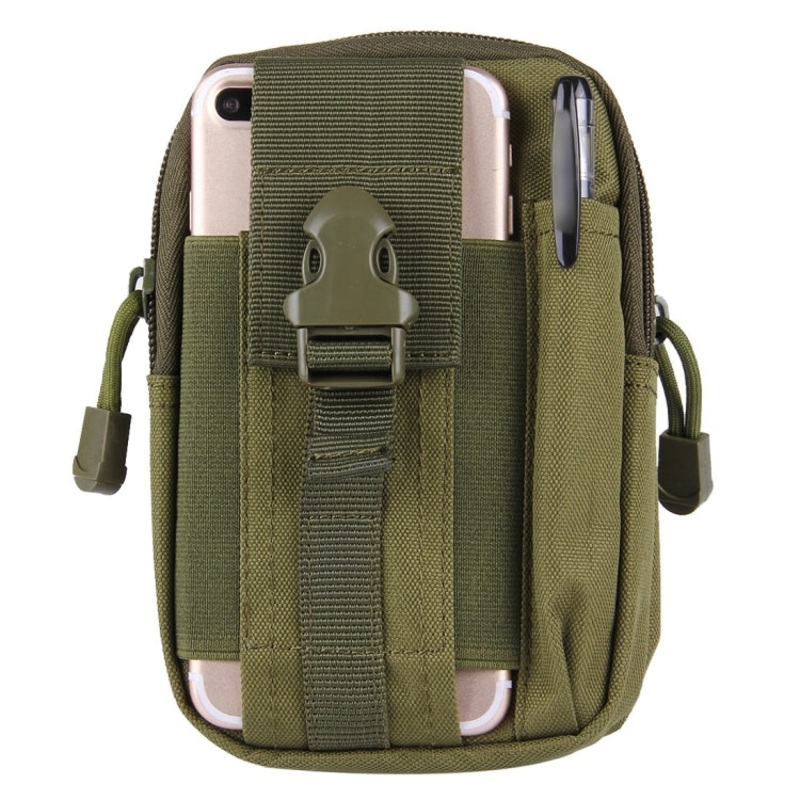 Stylish Multifunctional Outdoor Sports Running Hiking Waist Bag Phone Camera Protective Case Card Pocket Wallet (Black)