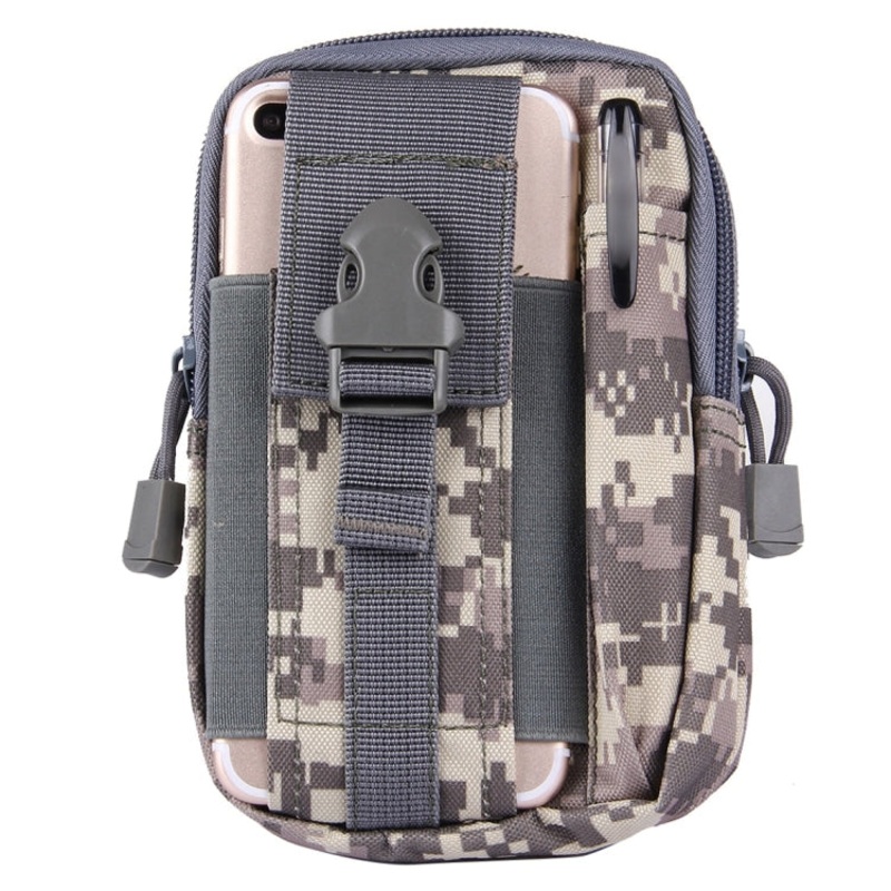 Stylish Multifunctional Outdoor Sports Running Hiking Waist Bag Phone Camera Protective Case Card Pocket Wallet with Belt Bandage Binding Tape (Black, Blue, Grey)