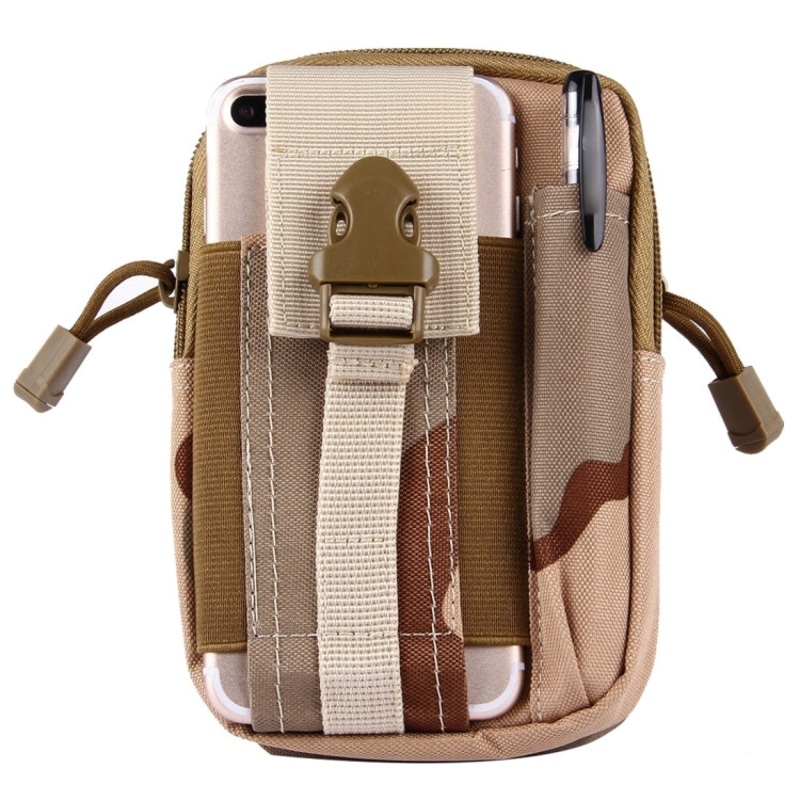 Stylish Multifunctional Outdoor Sports Waist Bag Phone Camera Protective Case with Belt Bandage Binding Tape (Black)
