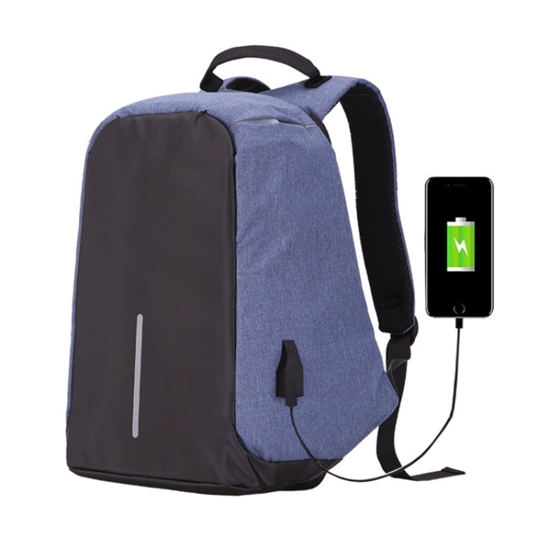 Multi-Function Large Capacity Travel Anti-theft Security Casual Backpack Laptop Computer Bag with External USB Charging Interface for Men Women Blue (42 x 29 x 14 cm)
