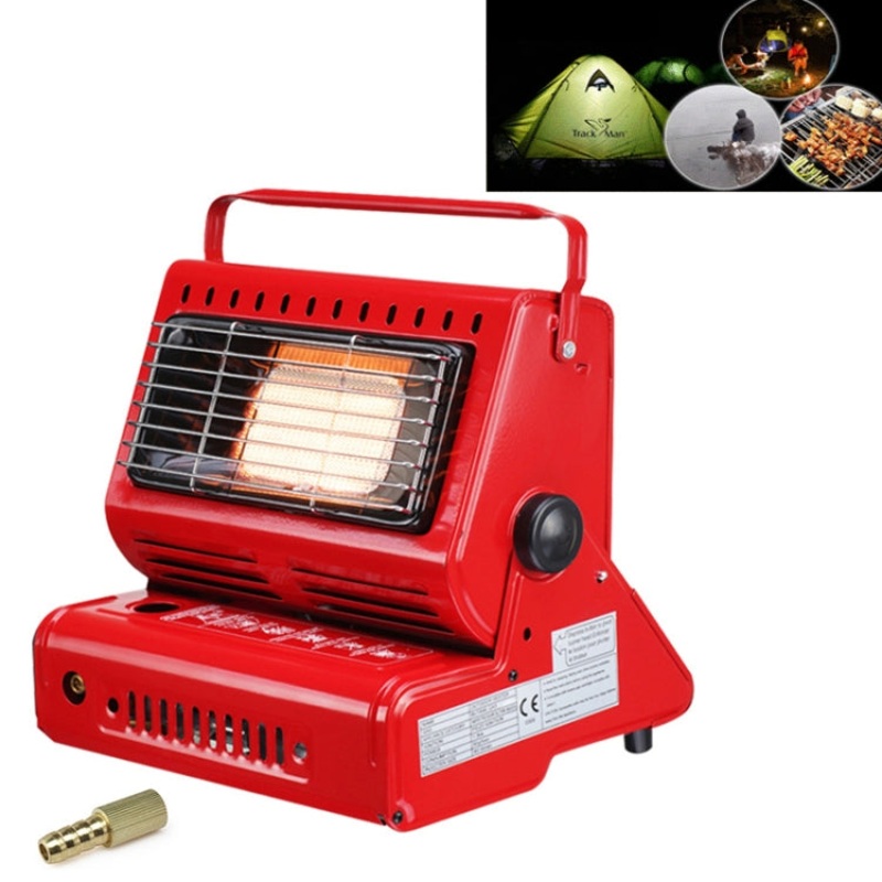 Multifunctional Portable Outdoor Camping Trip Gas Heater Gas Stove Burner Powered by Dual Gas Tank (Not Included) - Camping Outdoor(Black)