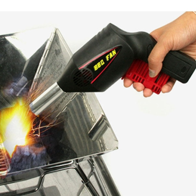 Portable Outdoor Blower Barbecue Tool Hand Pressure Manual BBQ Blower (Black)