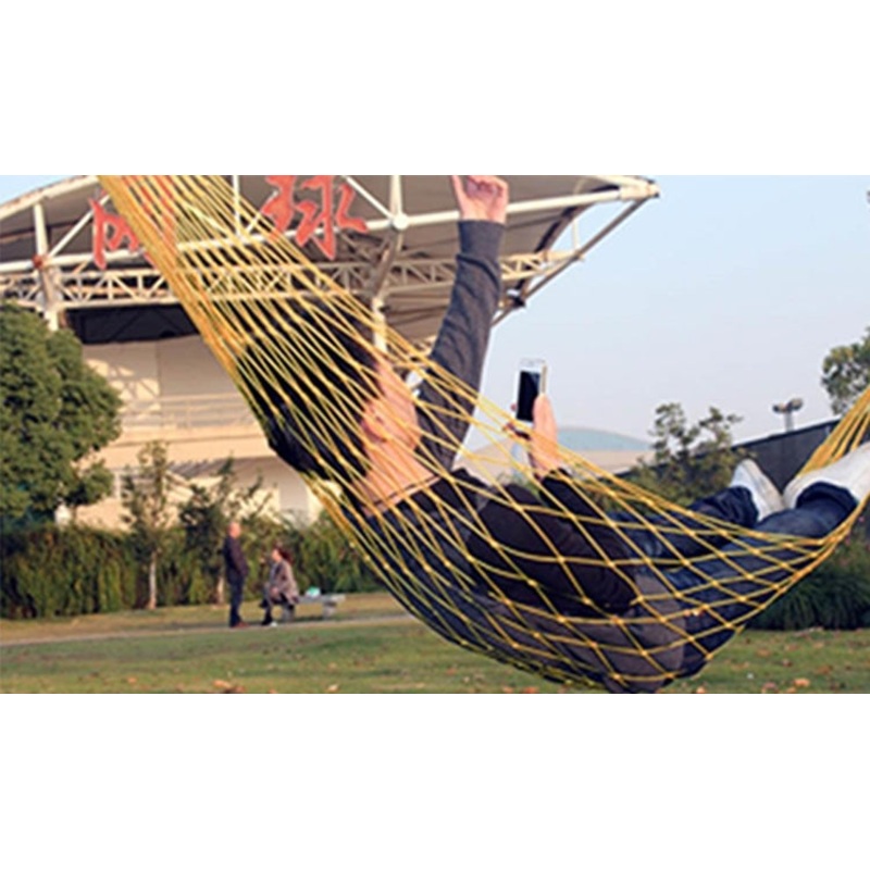 Hanging Nylon Mesh Rope Hammock Sleeping Hanging Bed (Orange)