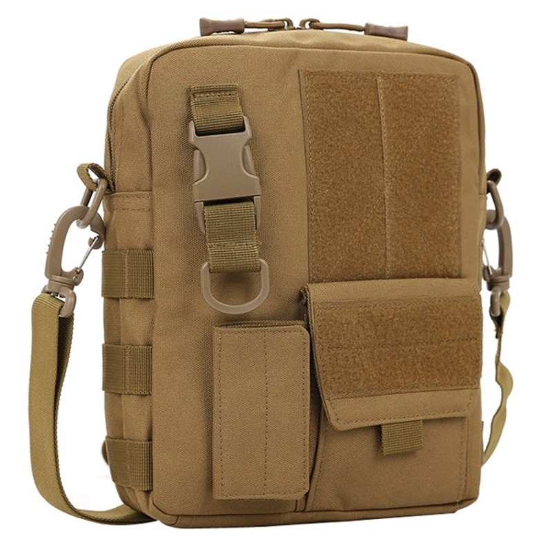 Multi-function Waterproof High Density Strong Nylon Fabric Shoulder Bag (Khaki)