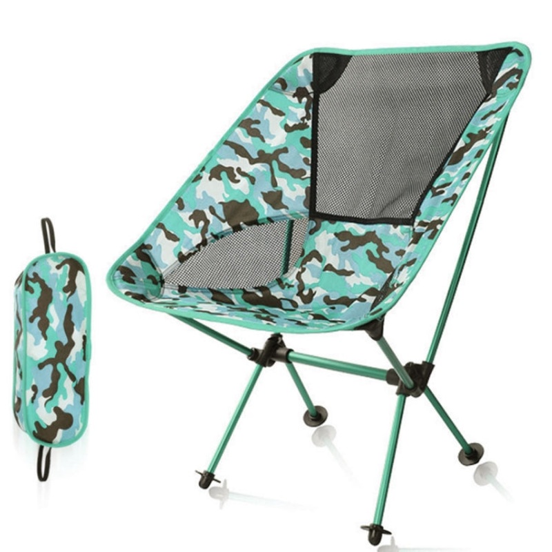 Outdoor Camouflage Portable Folding Camping Chair Light Fishing Beach Chair Aviation Aluminum Alloy Backrest Recliner (Various Sizes)