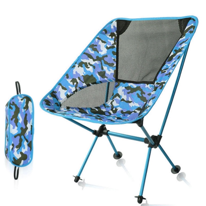 Outdoor Camouflage Portable Folding Camping Chair Light Fishing Beach Chair Recliner (Aviation Aluminum Alloy Backrest)