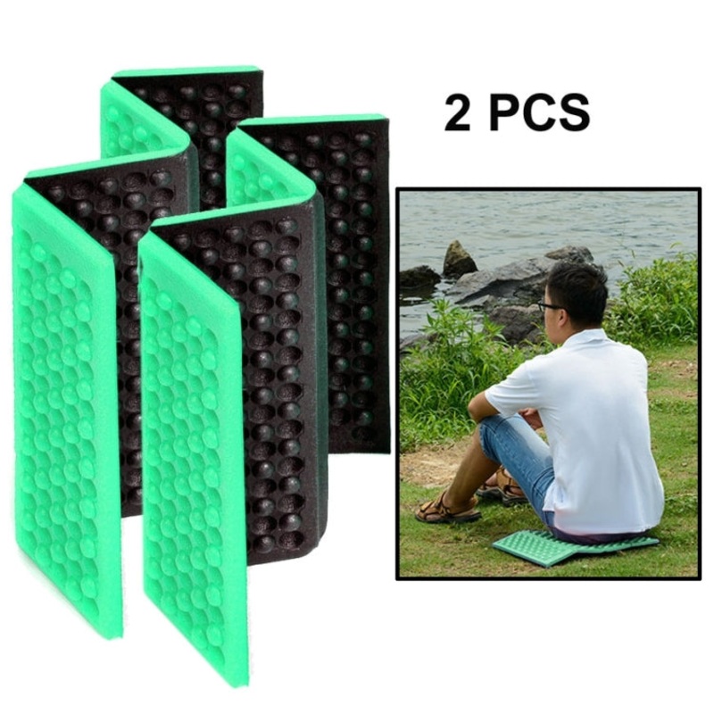 Portable Folding Cellular Massage Cushion Outdoors Picnic Seat Mats EVA Pad (Light Green)