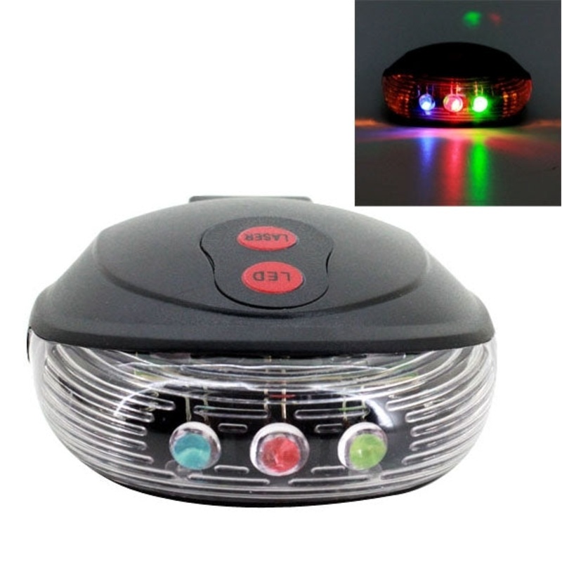Shell Shape Bicycle Safety Rear Warning Tail Light with 2 Laser Beams and Colorful Lights (colorful lights)