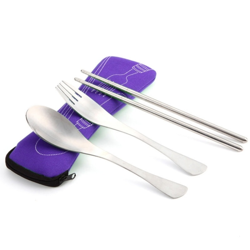 Three-Piece Outdoor Cutlery Set (Stainless Steel)