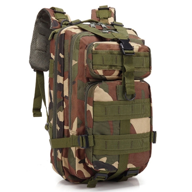 Unisex Outdoor Backpack Camping Hiking Rucksack Bag Jungle Camouflage (One size)