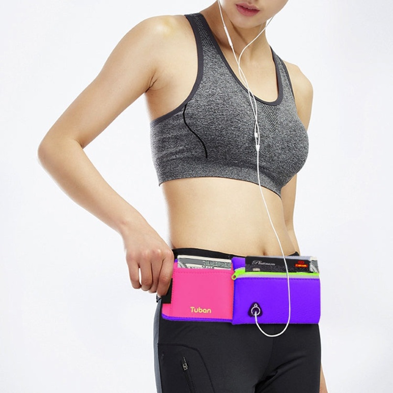 Large Capacity Outdoor Sports Jogging Gym Waist Pack (Magenta)