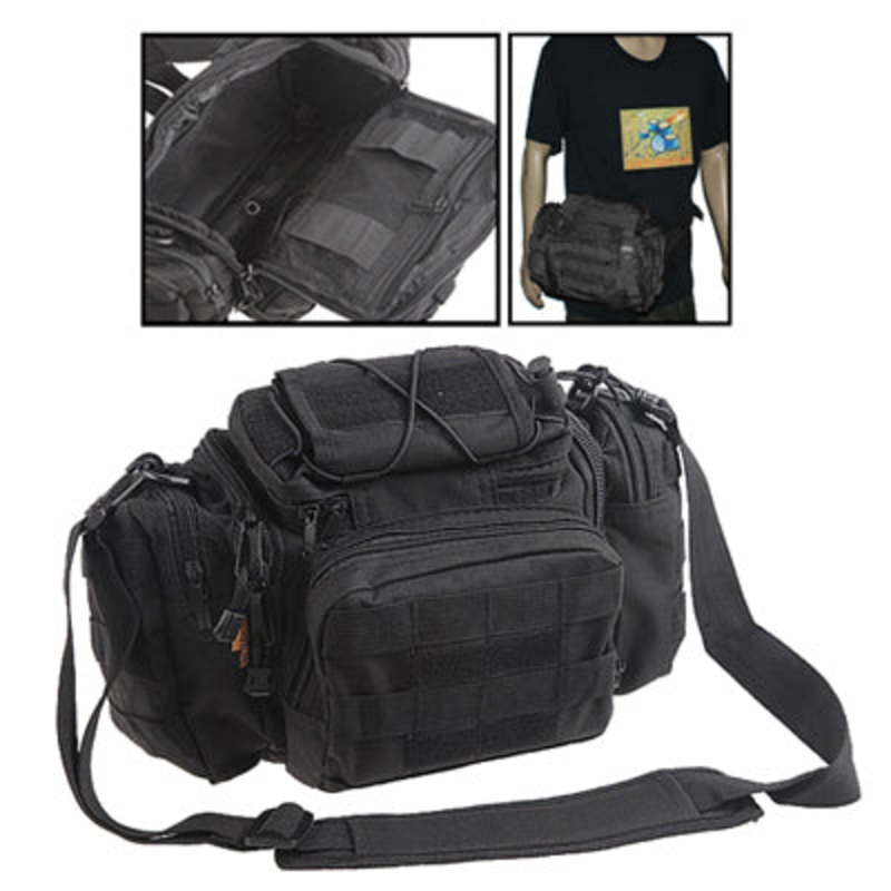 Multi-functional Nylon Fabrics Military Camera Waist Bag for Outdoor Activities (Black)