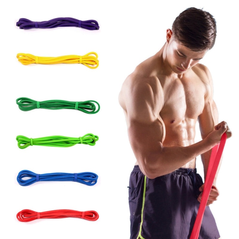Natural Latex Resistance Band Yoga Fitness Equipment, 2.08m Circumference (Random Color Delivery)